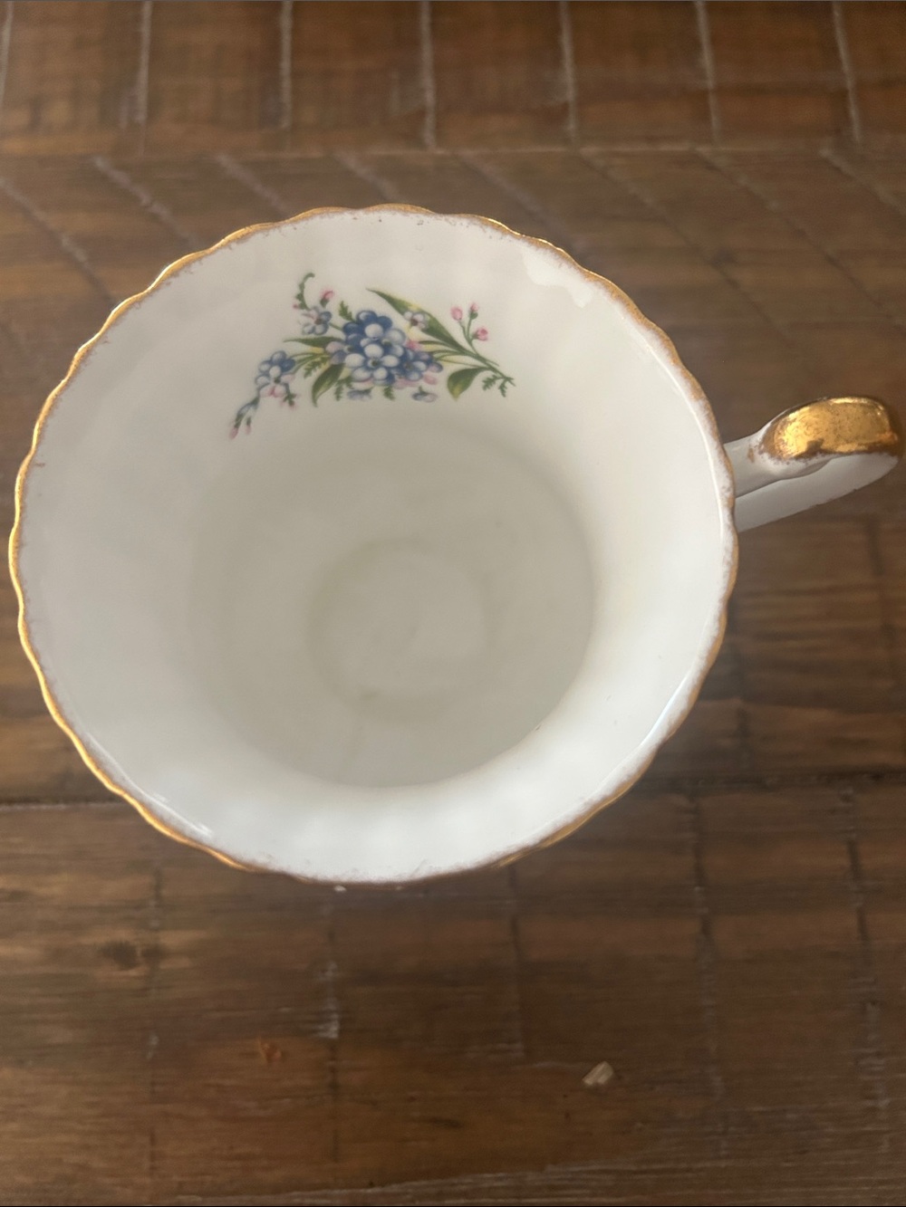 PARAGON Blue, Pink and Green Floral Bone China Teacup & Saucer with Gold Trim - Picture 3 of 6